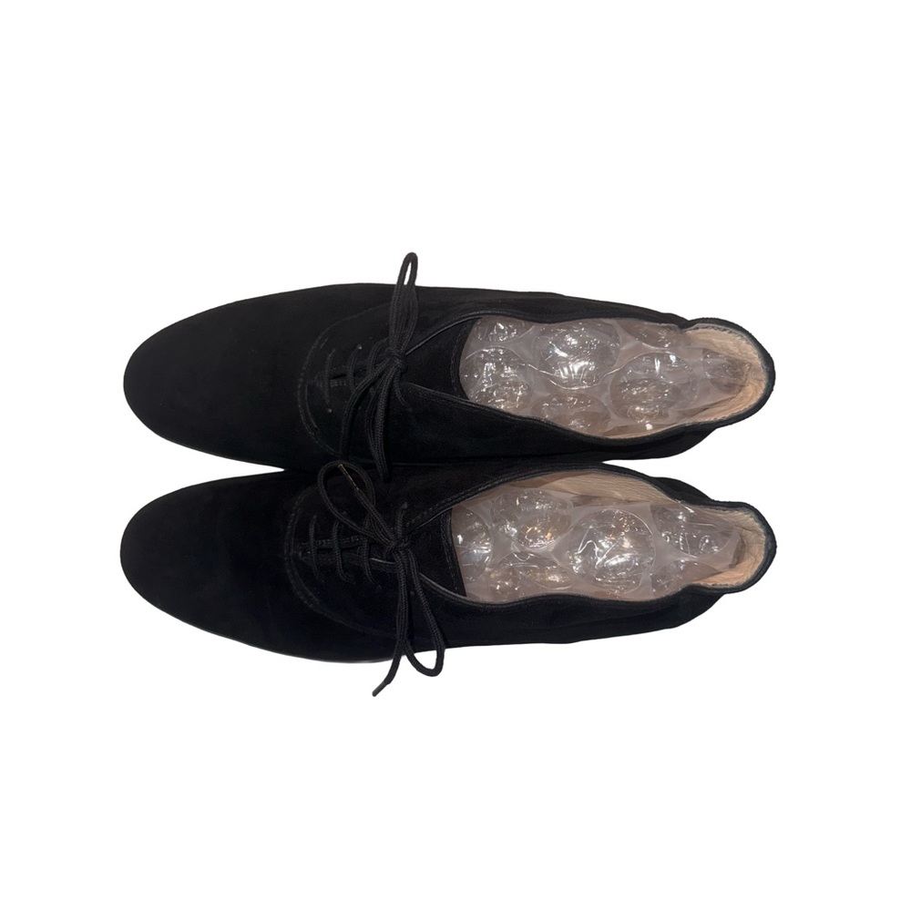 SILVIA FIORENTINA Black Suede Lace Up Oxford Flats Italy Size 6M- RARE Vintage - Picture 7 of 16